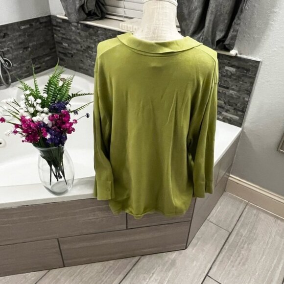 Talbots Light Green Women's Blouse Plus Size 3X - Picture 6 of 8